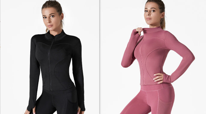 Running Training High Elastic Breathability Jacket Long Sleeve Top Workout Clothes Women Female