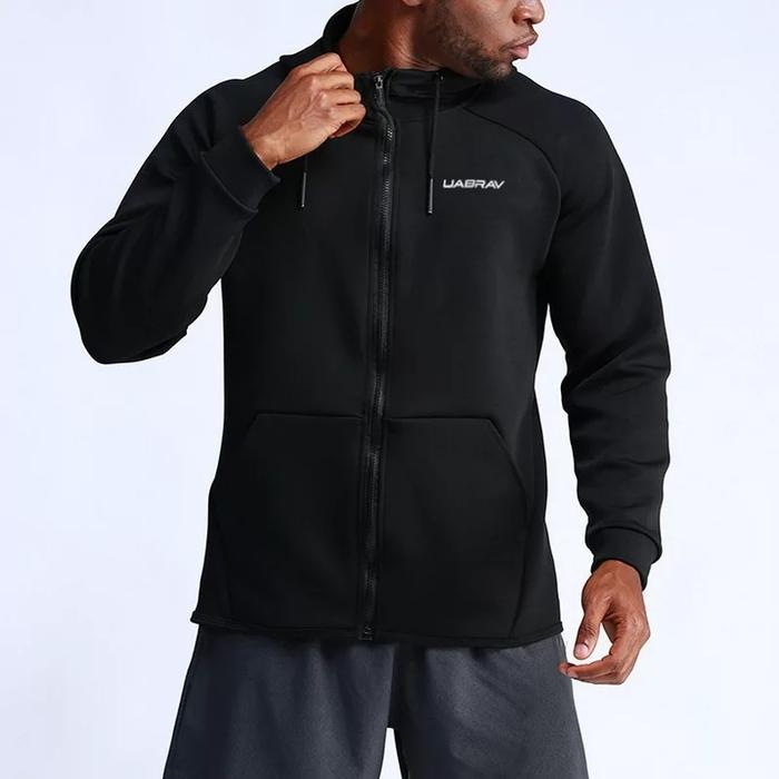 Casual cardigan hooded quick-drying running zipper fitness jacket men