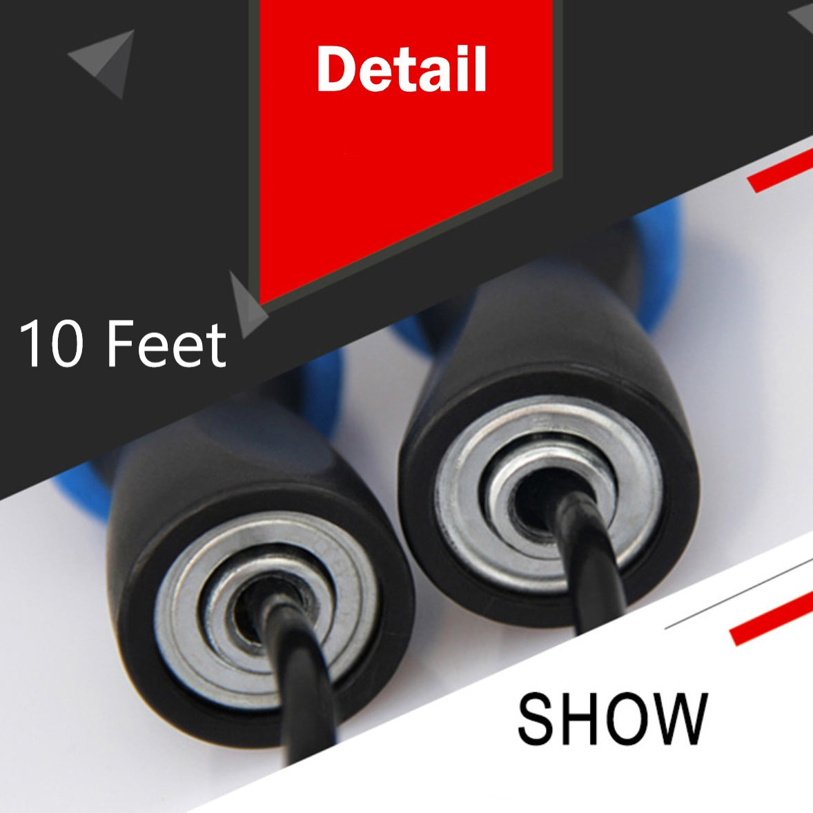 10 feet Adjustable, Bearing Speed, Tangle-Free Skipping Rope