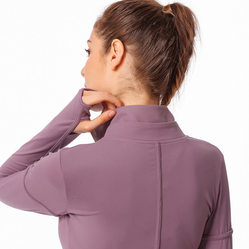 Women jacket Long sleeve yoga wear jacket for running female