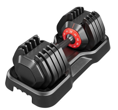 Adjustable Dumbbell Set, 5 In 1 Dumbbell for Men and Women, Black Dumbbell for Home Gym, Fast Adjust by Turning Handle 10 Gears 55 LB