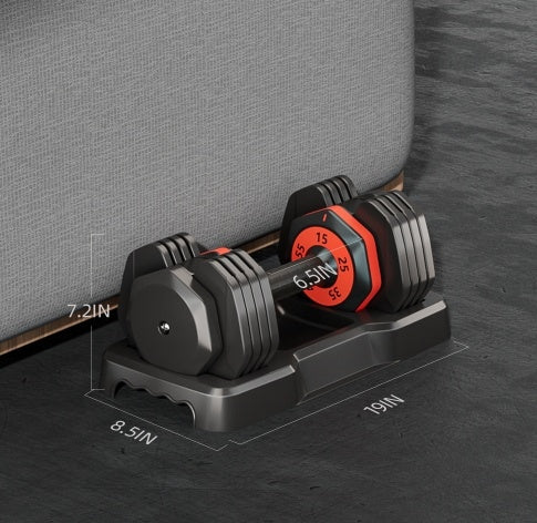 Adjustable Dumbbell Set, 5 In 1 Dumbbell for Men and Women, Black Dumbbell for Home Gym, Fast Adjust by Turning Handle 10 Gears 55 LB