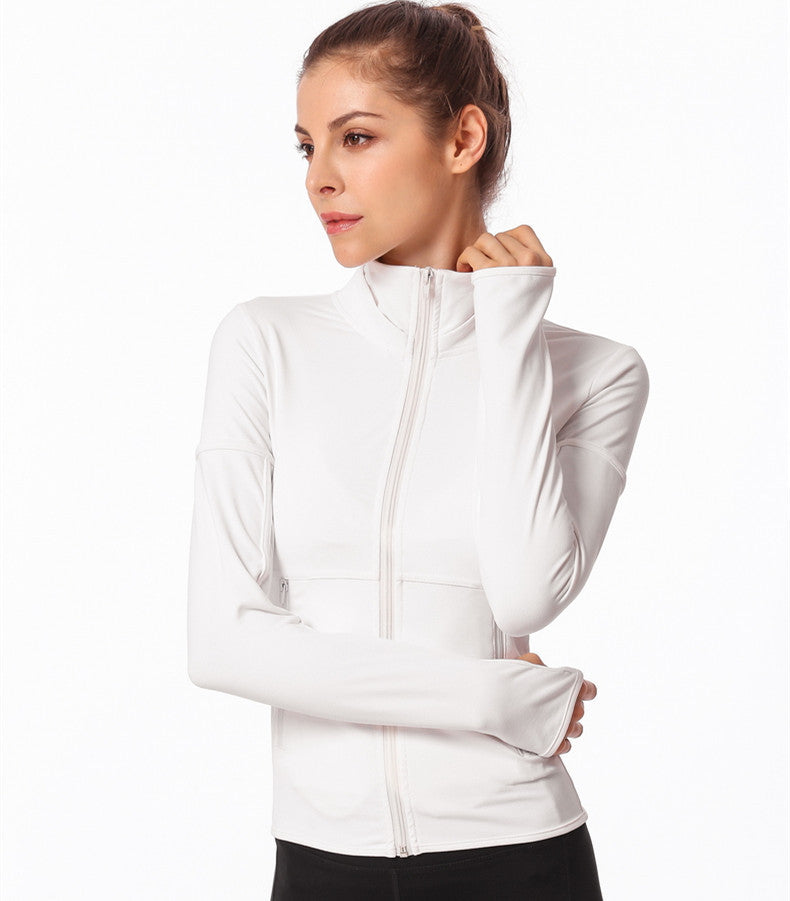Women jacket Long sleeve yoga wear jacket for running female