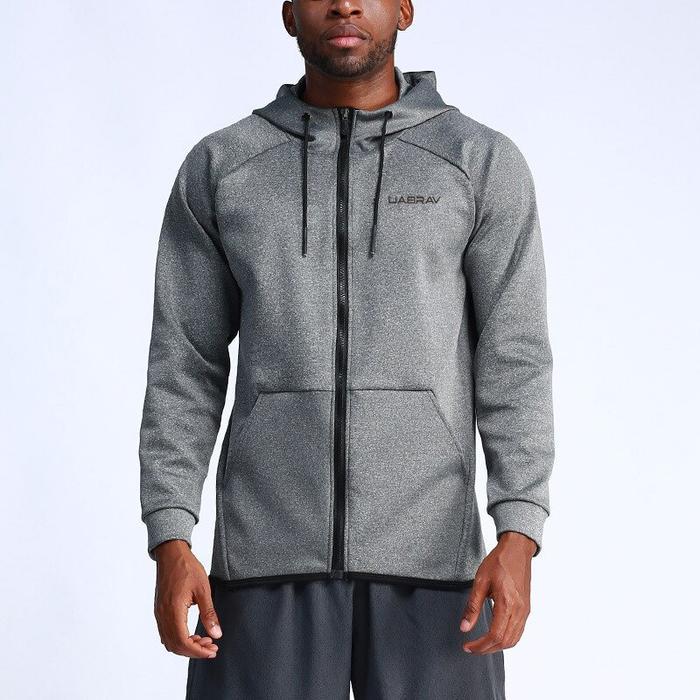 Casual cardigan hooded quick-drying running zipper fitness jacket men