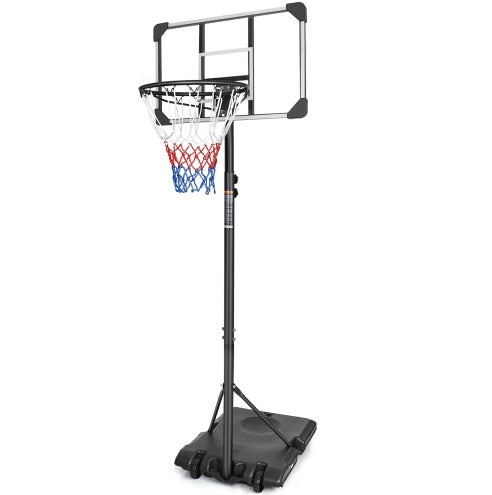 Portable Basketball System with Stable Base and Wheels, Use for Indoor Outdoor Teenagers Youth Height Adjustable 5.6 to 7ft Basketball Hoop 28 Inch Backboard