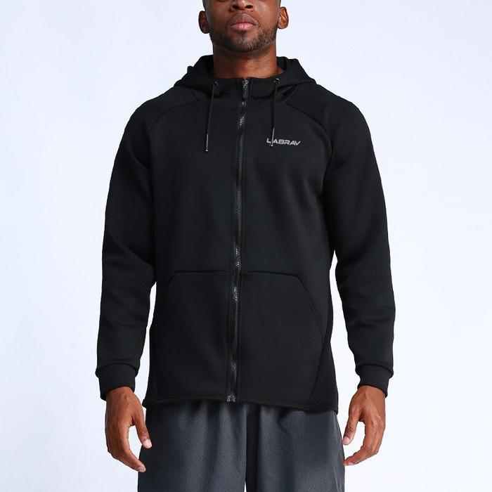 Casual cardigan hooded quick-drying running zipper fitness jacket men