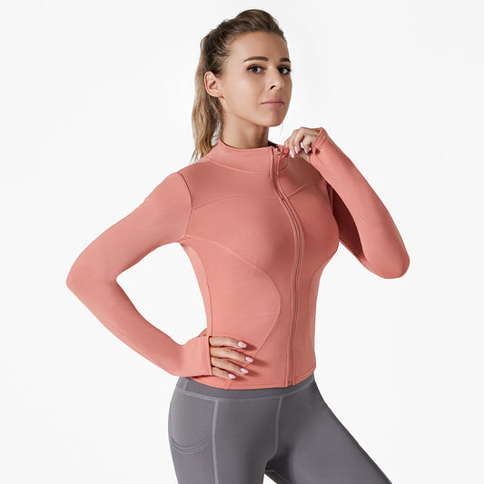 Running Training High Elastic Breathability Jacket Long Sleeve Top Workout Clothes Women Female