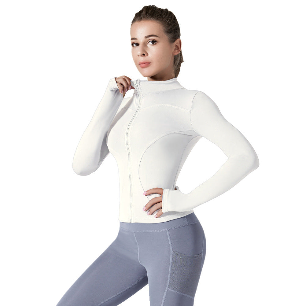 Running Training High Elastic Breathability Jacket Long Sleeve Top Workout Clothes Women Female